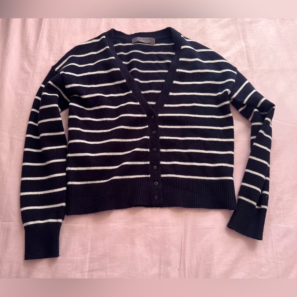 Primark Navy and White Striped Sweater